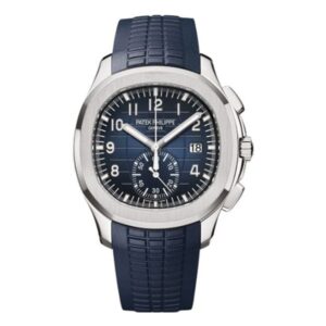 Patek Philippe Aquanaut 5968G-001 Blue Dial Flyback Chronograph 42.2Mm18K White Gold Mid Night Blue Rubber Straps