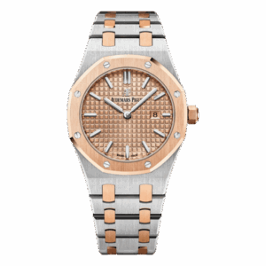 Audemars Piguet  Royal Oak 67650SR.OO.1261SR.01 Stainless Steel 33Mm Pink Gold Toned Dial