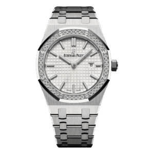 Audemars Piguet Royal Oak 67651St.Zz.1261St.01 Silvery White Dial Diamond-Set Bezel 33Mm Stainless Steel Ladies Watch
