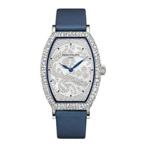 Patek Philippe Gondolo 7099G-001 Haute Joaillerie 18Kt White Gold Diamond-Set Dial And Bezel 29.6Mm × 38.9Mm Electric Blue Straps Ladies Watch