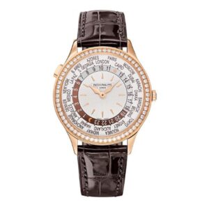 Patek Philippe Complications 7130R-011 World Time 18K Rose Gold With Diamond-Set Bezel Ladies Watch