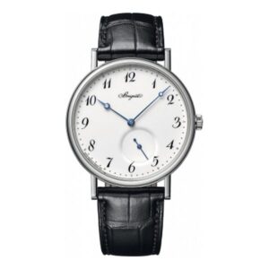 Breguet Classique 7147Bb299Wu Enamel Automatic 40Mm 18K White Gold Black Leather Straps Men’S Watch