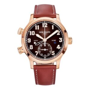 Patek Philippe Complications Calatrava 7234R-001 Pilot Travel Time 37.5 Mm Black-Brown Dial 18K Rose Gold Ladies Watch