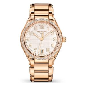 Patek Philippe Twenty~4 7300/1200R-010 18K Rose Gold 36Mm Silvery Dial Diamond-Set Bezel Ladies Watch