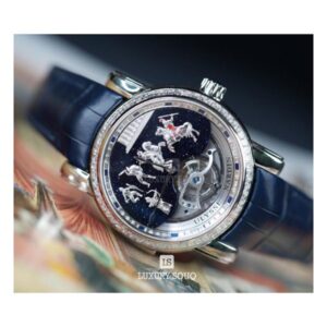 Ulysse Nardin Unique Piece Genghis Khan Tourbillon Blue Dial 42Mm 18K White Gold & Diamonds Men’S Watch