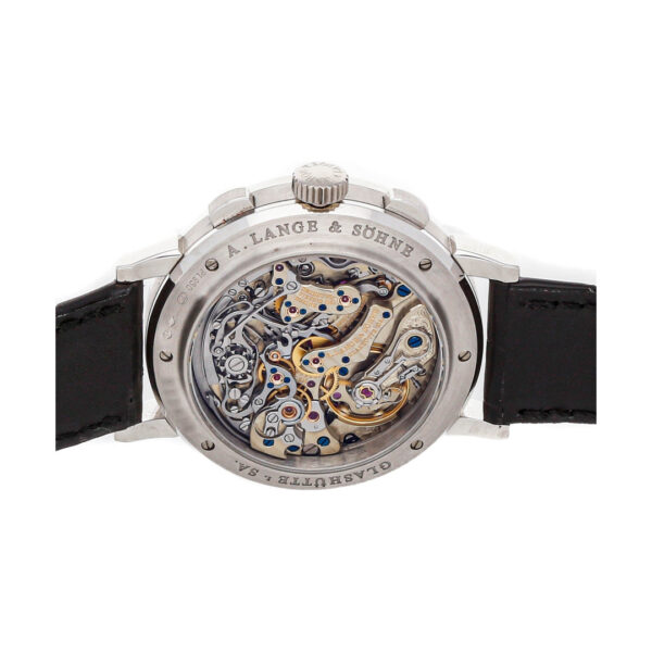 A. Lange & Sohne Lange 405.835 Platinum Datograph Baguette Diamonds Black Dial 41mm Men’s Watch - Image 4