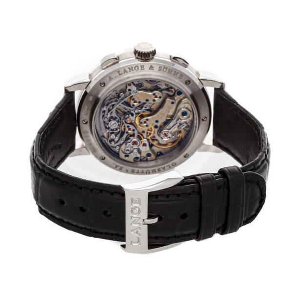 A. Lange & Sohne Lange 405.835 Platinum Datograph Baguette Diamonds Black Dial 41mm Men’s Watch - Image 5