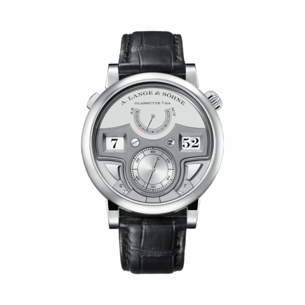 A. Lange & Sohne Zeitwerk 147.025F Minute Repeater Platinum 44mm Grey Dial Men’s Watch
