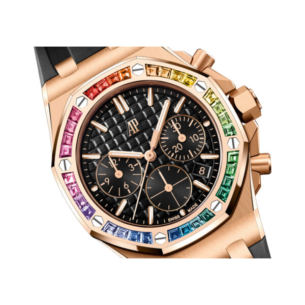 Audemars Piguet Offshore 26236OR.YY.D002CA.01 Chronograph Pink Rose Gold Rainbow 37mm Black Dial - Image 2