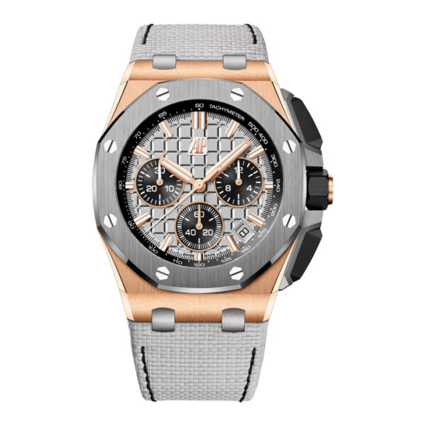 Audemars Piguet Royal Oak Offshore 26420OI.OO.A015VE.01 Chronograph 43mm Pink Rose Gold Titanium Bezel Grey