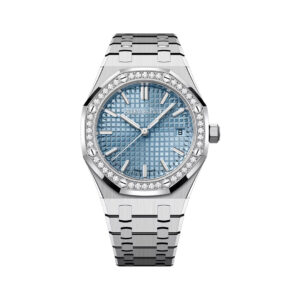 Audemars Piguet Royal Oak 77451ST.ZZ.1361ST.03 Stainless Steel Diamond Bezel Light blue Dial 34mm Ladies Watch