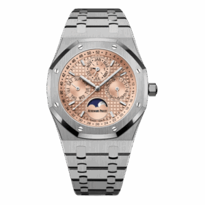 Audemars Piguet Royal Oak 26615Ti.Oo.1220Ti.01 Salmon Dial Perpetual Calendar Limited Edition 41Mm Titanium Men’S Watch