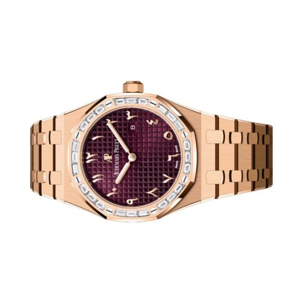 Audemars Piguet 67656OR.ZZ.1261OR.01 Royal Oak Pink Gold 10 Limited Pieces 33mm Arabic Purple Dial Womens Watch - Image 3