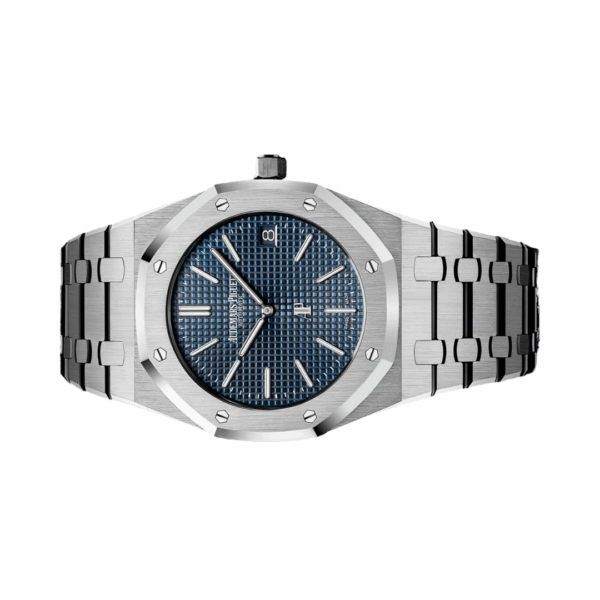 Audemars Piguet Royal Oak 15202ST.OO.1240ST.01.A Jumbo Extra Thin Stainless Steel 39mm Blue Index Dial Mens Watch - Image 4