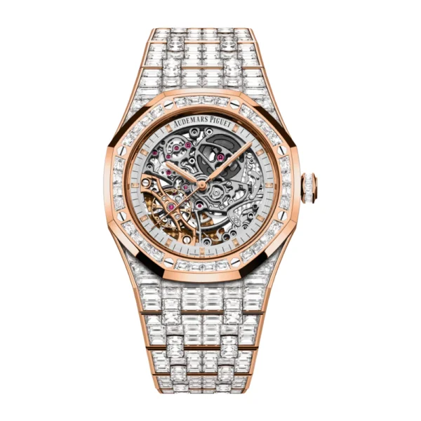 Audemars Piguet Royal Oak 15417Or.Zz.1267Or.01 Gray Dial Baguette Diamond