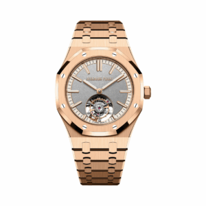 Audemars Piguet Royal Oak 26730OR.OO.1320OR.05 Flying Tourbillon Pink Rose Gold 41mm Gray Dial Mens Watch