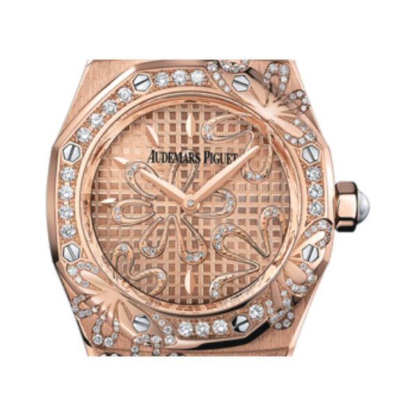 Audemars Piguet Royal Oak 67617OR.ZZ.1235OR.01 Floral Diamond 18K Rose Gold - Image 4