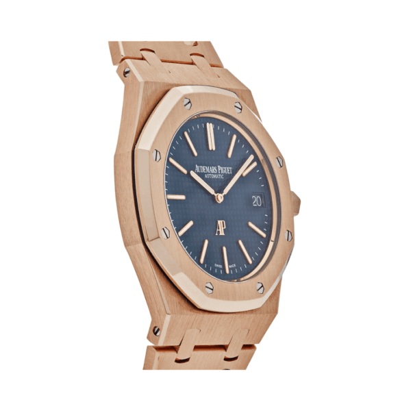 Audemars Piguet Royal Oak Jumbo Extra-Thin 15202OR.OO.1240OR.01 18K Rose Gold 39mm Blue Dial Men’s Watch - Image 3