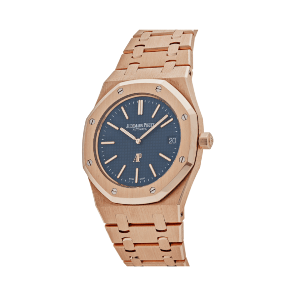Audemars Piguet Royal Oak Jumbo Extra-Thin 15202OR.OO.1240OR.01 18K Rose Gold 39mm Blue Dial Men’s Watch - Image 4
