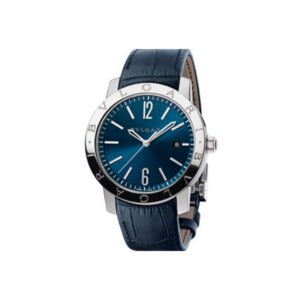 Bvlgari Bvlgari Solo Tempo Watch 41Mm Stainless Blue Dial Blue Strap Steel Bracelet Ref. Bb41C3Sld