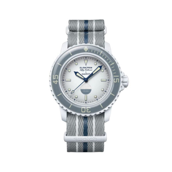 Blancpain X Swatch Scuba Fifty Fathoms Antarctic Ocean SO35S100 Grey 42.5mm Unisex Watch
