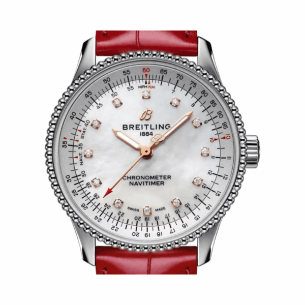 Breitling Navitimer A17395211A1P5 Red Alligator Leather MOP Dial - Image 4