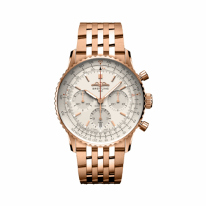 Breitling Navitmer B01 Chronograph RB0139211G1R1 18kt Red Gold Bracelet 41mm Silver Dial Mens Watch