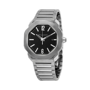 Bvlgari Octo Roma 102704 OC41S Automatic Watch Black Dial Stainless Steel 41mm Men’s Watch