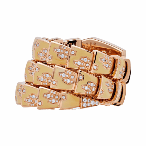 Bvlgari Serpenti 101985 Rose Gold Enamel Double Twirl Scagllie Bracelet MOP Dial - Image 2