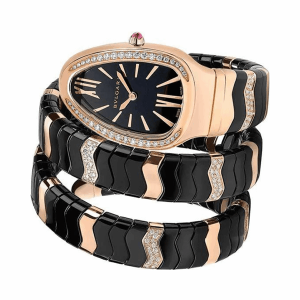 Bvlgari Serpenti 102128 Diamonds With 18K Rose Gold Black Dial - Image 2