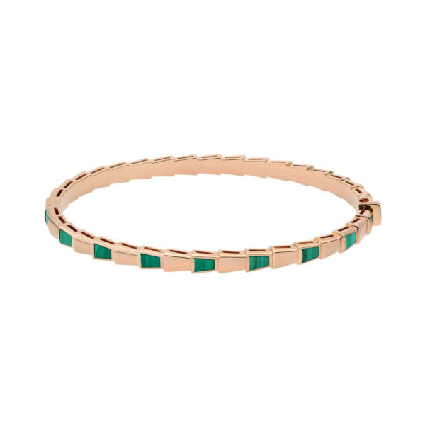 Bvlgari Serpenti Viper 356521 BR858709 18k Malachite Inserts Bracelet - Image 2