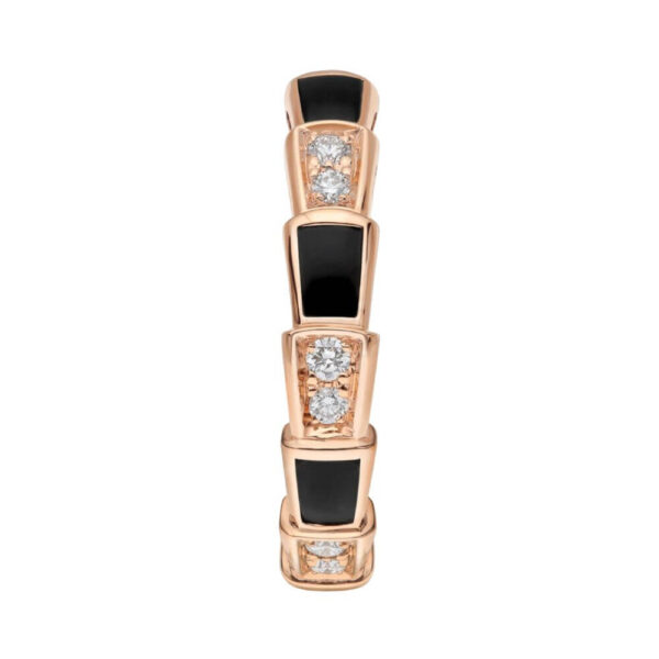 Bvlgari Serpenti Viper 356550 AN858710 18k Onyx And Pave Diamonds Ring - Image 3