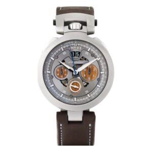 Bovet Pininfarina Cambiano Chpin010-74 Silver Dial Chronograph 45Mm Stainless Steel Brown Leather Strap Men’S Watch