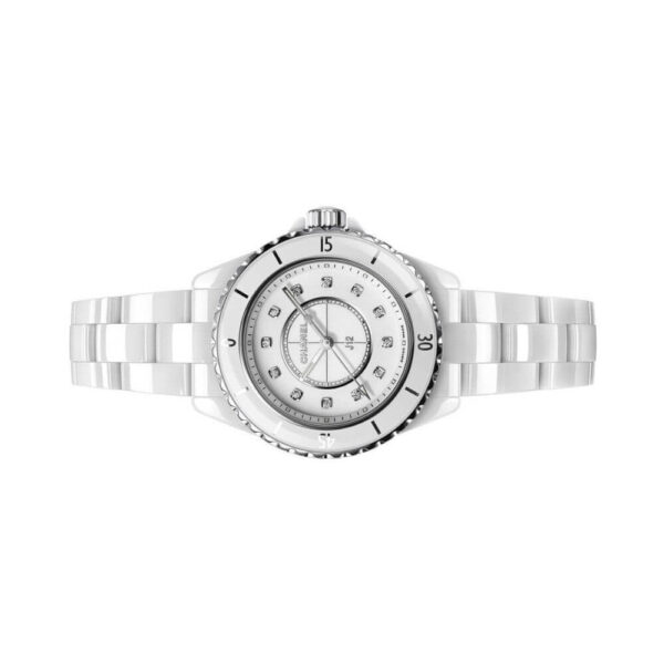 Chanel J12 H5703 Quartz White Ceramic Diamond Dial 33mm - Image 4
