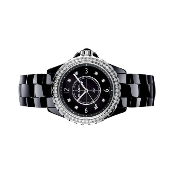 Chanel J12 Quartz H3108 Black Ceramic Diamond bezel 33mm Ladies Watch - Image 3