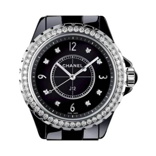 Chanel J12 Quartz H3108 Black Ceramic Diamond bezel 33mm Ladies Watch - Image 2