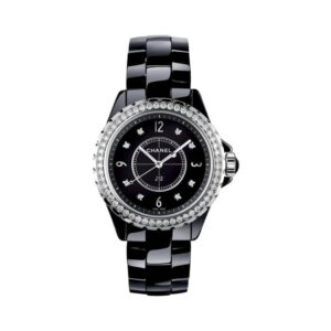 Chanel J12 Quartz H3108 Black Ceramic Diamond bezel 33mm Ladies Watch