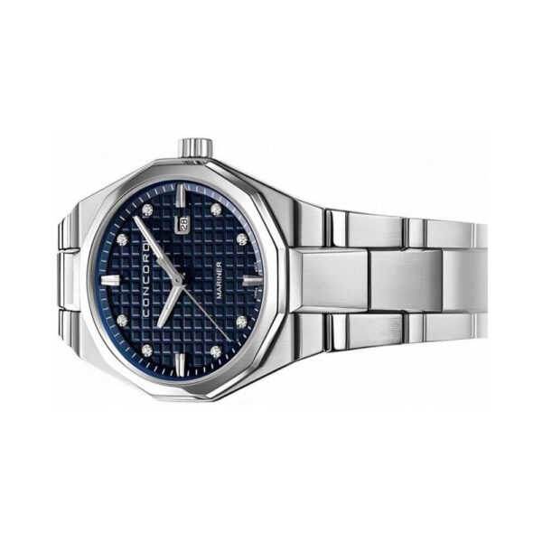 Concord Mariner 0320423 Quartz Steel Blue Square Pattern Dial 30mm Ladies Watch - Image 2