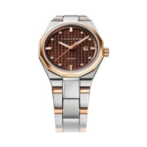 Concord Mariner 0320477 Quartz RG Brown Square Pattern Dial 30mm Ladies Watch