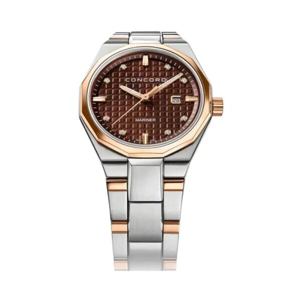 Concord Mariner 0320477 Quartz RG Brown Square Pattern Dial 30mm Ladies Watch