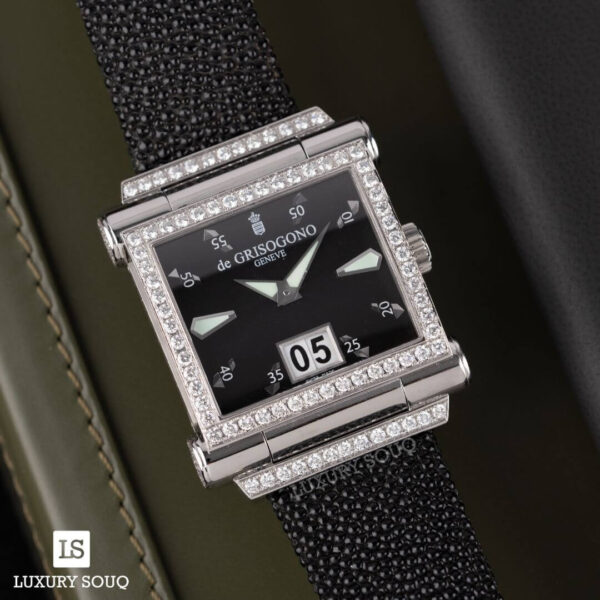 De Grisogono Instrumento Grande N01 Diamonds Fixing Black Dial - Image 3