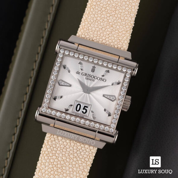 De Grisogono Instrumento Grande S02 Diamond Bracelet White Dial - Image 3