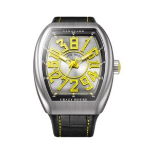 Franck Muller V 45 CH TT BR JA Vanguard Crazy Hours Yellow Numeral Dial Men’s Watch