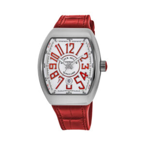 Franck Muller V 45 SC DT AC RG Vanguard White Dial Red Strap