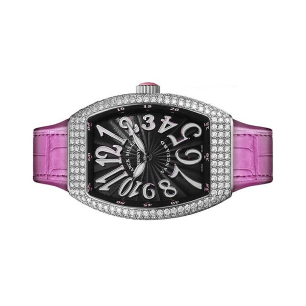 Franck Muller V32 QZ AC RS Vanguard Aftermarket Diamond Set Black Dial - Image 3