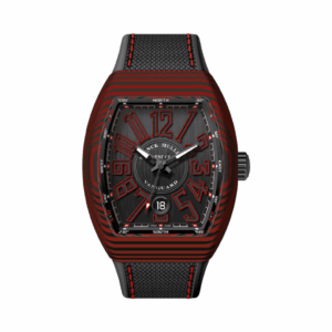 Franck Muller Vanguard V 45 SC DT CARRG NG Automatic Carbon Red Outline Numerals 45mm Black Dial Mens Watch