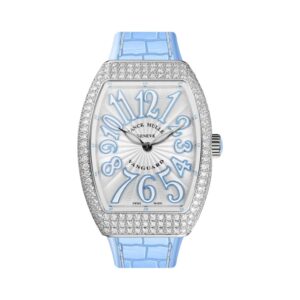 Franck Muller Vanguard V32 QZ AC BL Quartz Diamond Bezel White Dial