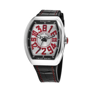 Franck Muller V 45 CH AC ER Red Numerals Dial Leather Strap