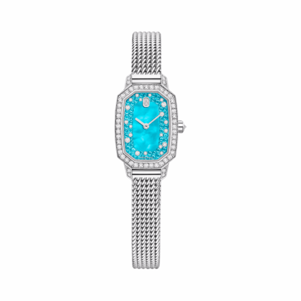 Harry Winston Emerald EMEQHM18WW018 18k White Gold 24mm MOP Dial Womens Watch