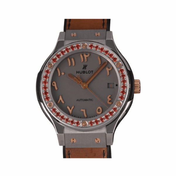 Hublot Hublot Classic Fusion 565.NX.5710.VR.1208.SDQ15 Classic Fusion Dubai Vision III Rose Gold Ruby Bezel 38mm Ladies Watch